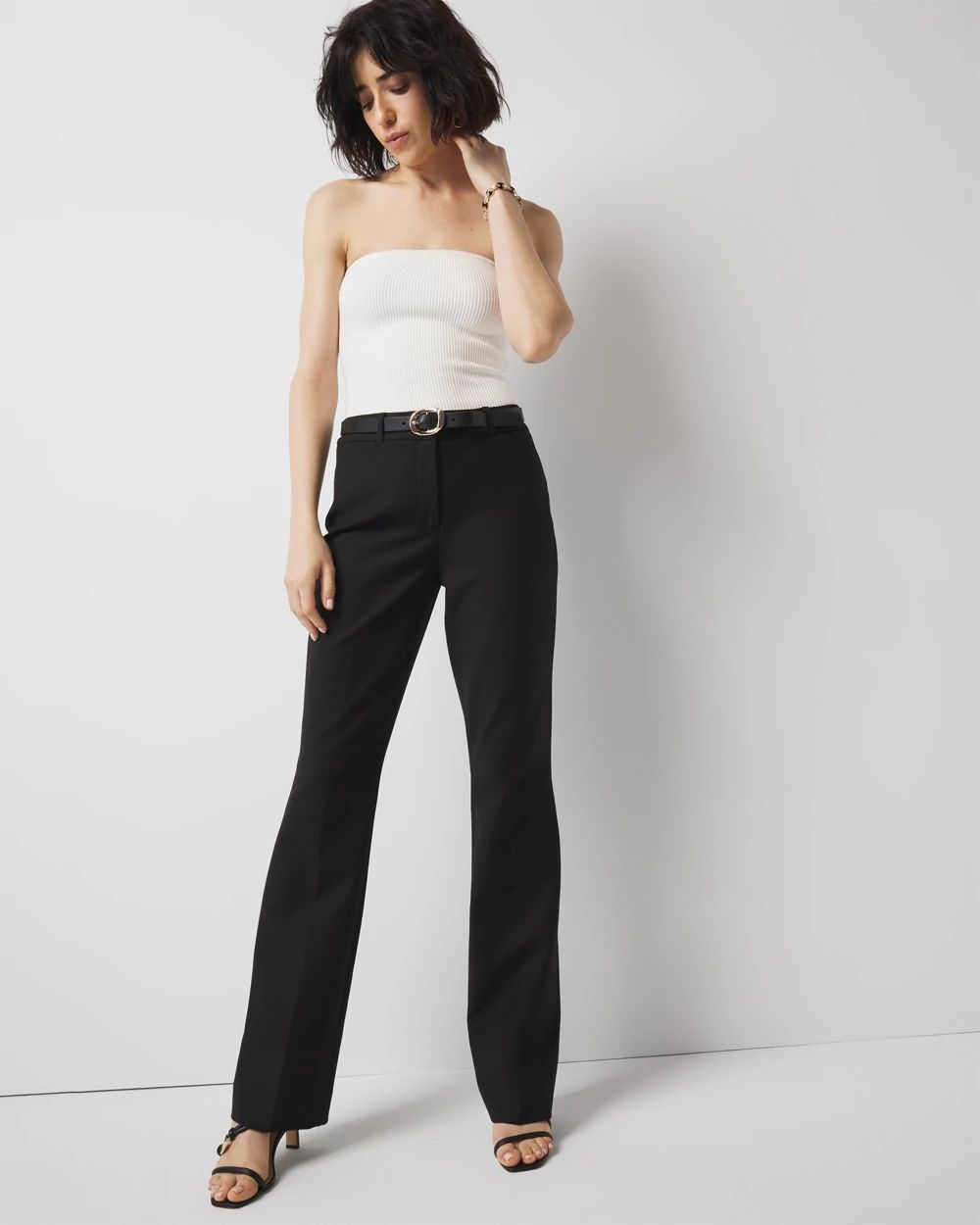 WHBM® Ines Slim Bootcut Comfort Stretch Pants | White House Black